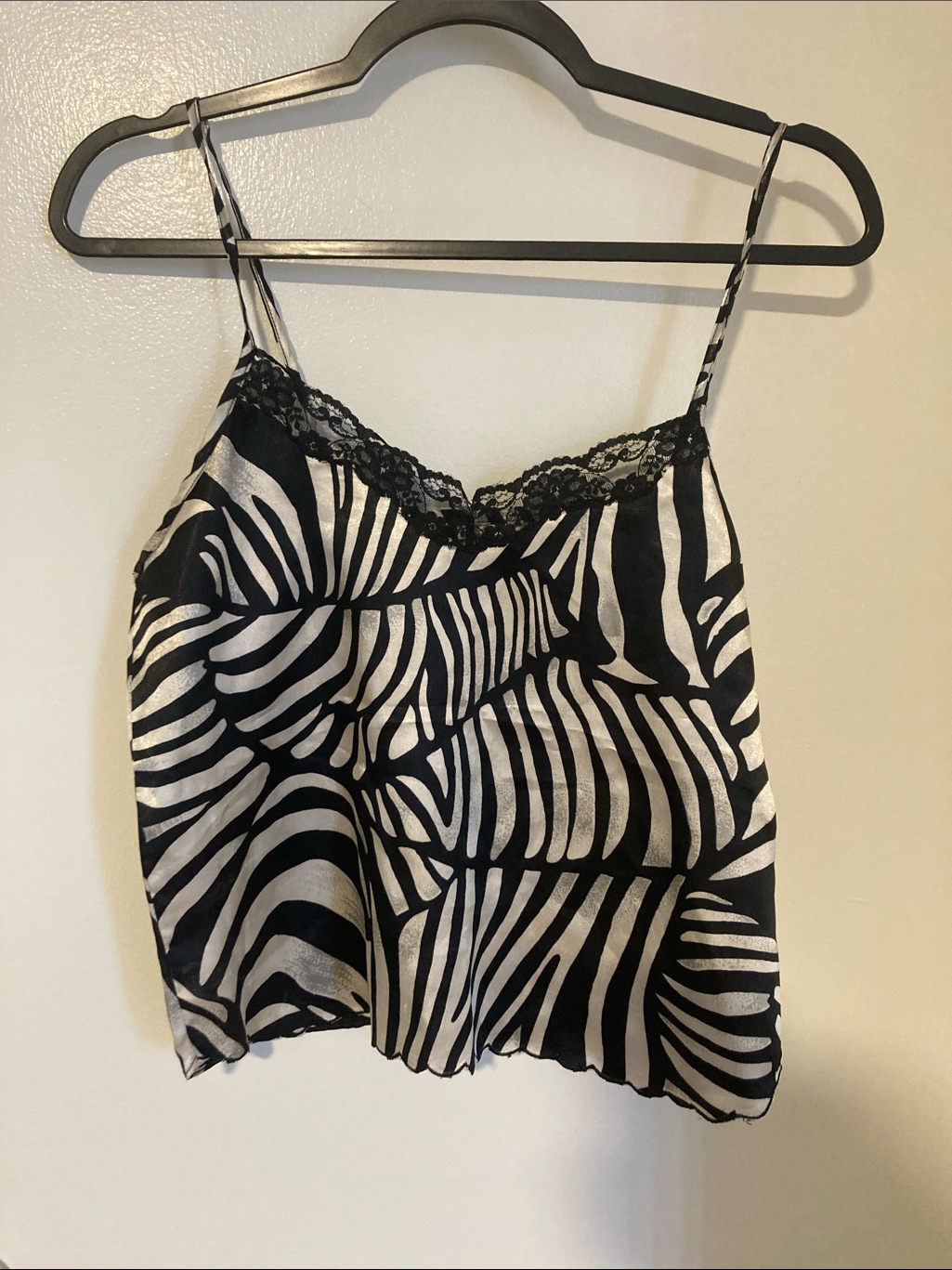 Black & White Zebra Print Lace Trim Pijama